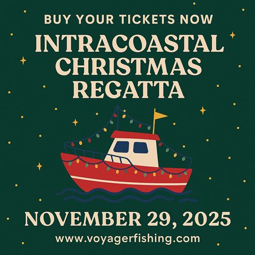 Christmas regatta poster with a decorated boat and event details for November 29, 2025.
